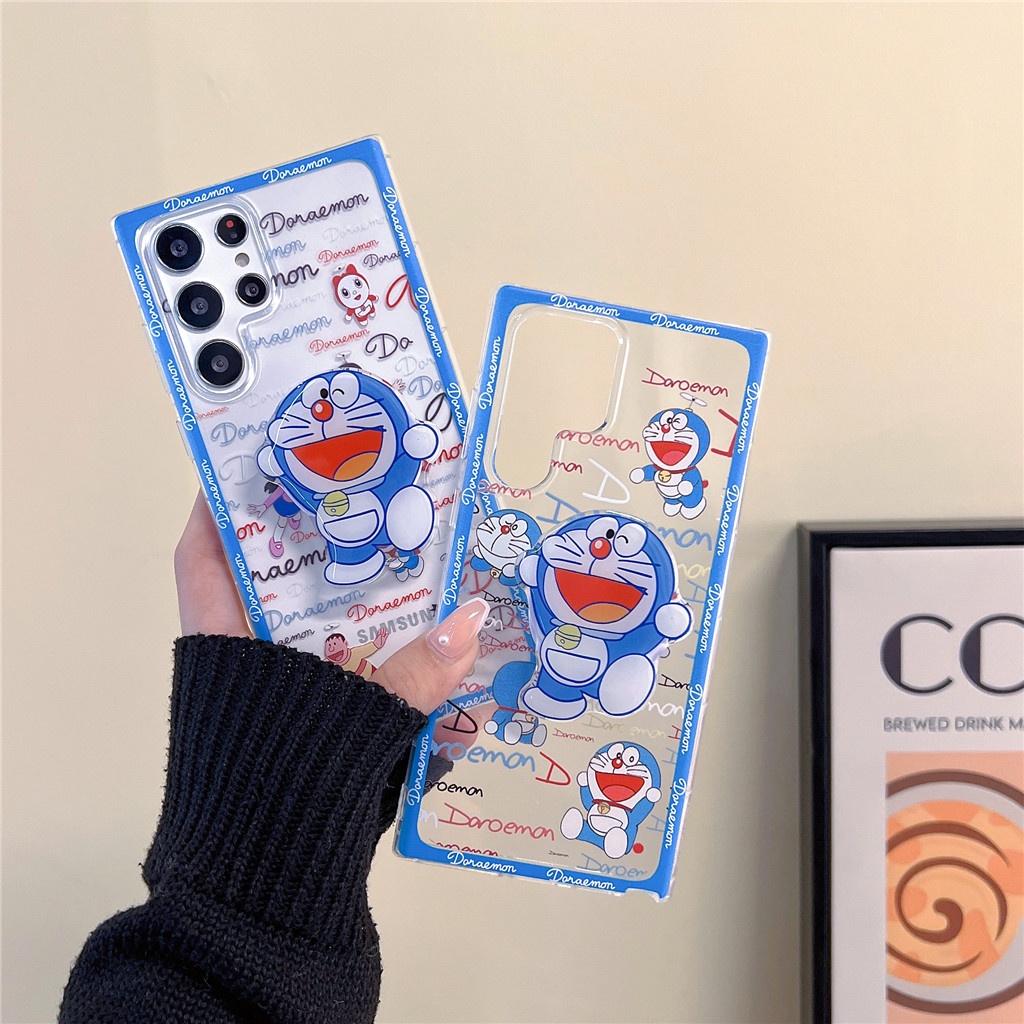 การ์ตูนน่ารัก แดวุงกับโดราเอมอน วงเล็บ เคส Samsung Galaxy S25 Ultra S25 S24 Ultra S23 Ultra S23 Plus