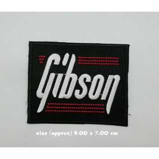 ตัวรีดติดเสื้อ งานปัก ตกแต่งเสื้อผ้า แจ๊คเก็ต หมวก กระเป๋า Gibson Embroidered Iron on Patch  DIY