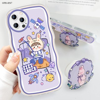 OPPO Reno 8 7 7Z 8Z Pro 5G 4G เคสออปโป้ สำหรับ Case Cartoon Moon Girl With Holder เคส เคสโทรศัพท์ เคสมือถือ  Protective Shell Shockproof Casing Full Back Cover Soft Cases