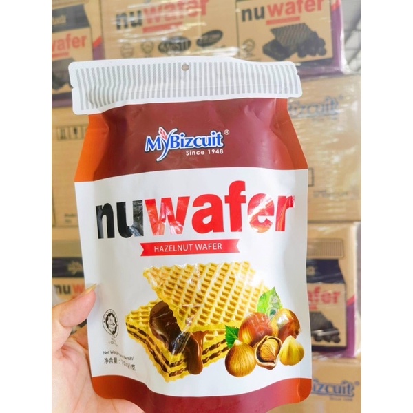 🔥 1 ลัง 24 ห่อ 📦My Biscuits Nuwafer เวเฟอร์สอดไส้ชอคโกแลตผสมฮัลเซลนัท