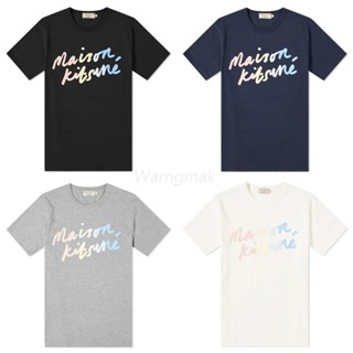 【100% cotton】mk bkpp เสื้อยืดลําลองสําหรับผู้ชายผู้หญิงแขนสั้นผ้าฝ้ายพิมพ์ลายตัวอักษรสีรุ้ง_09