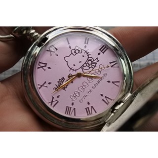 นาฬิกา Vintage มือสองญี่ปุ่น KITTY SANRIO POCKET WATCH นาฬิกาพก ระบบ QUARTZ หน้าปัด 46mm