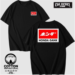 Multicolor Cotton Combed 30S Polyflex Screen Printing Honda Gank Design Short Sleeve Tshirt S-XXL for Men Womenเสื้อยืด