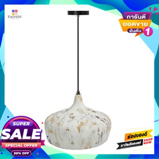 Lamp โคมไฟแขวนเซรามิก (E27x1) LUZINO รุ่น LT2343-P4 ขนาด 26 x 26 x 18 ซม. สีขาว - ทองCeramic Pendant Lamp (E27x1) LUZINO