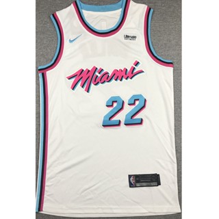 ขายดี 2019 NBA Miami Heat #22 เสื้อกีฬาบาสเก็ตบอล ลายทีม Jimmy Butler city version สีขาว ICeael49GNgdka49