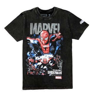 เสื้อยืดสไปเดอร์แมน Spiderman Marvel T shirts รุ่น 04TB-205 ผ้าฟอกดำ Supercomics_04