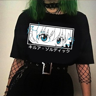 2021 Men T-shirt Tops Kawaii Hunter X Hunter Tshirt Killua Zoldyck T-shirt Crew Neck Anime Manga Tee Shirt Clothes_02