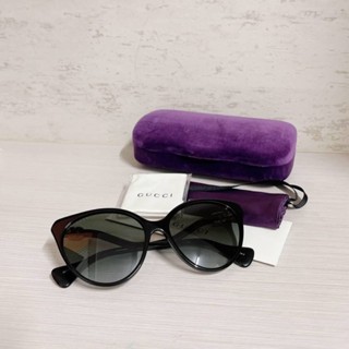 พร้อมส่ง  (กล่องน้ำเงิน)  แว่นตากันแดด GUCCI GG1011S 001 ทรงcateye ขนาด 57-17-140