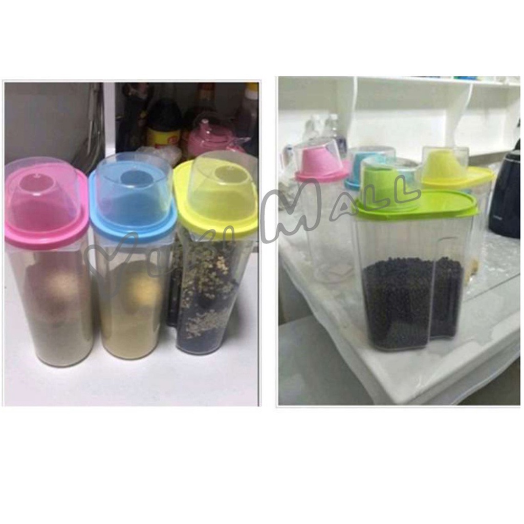 Yuki กล่องพาสติกเก็บเมล็ดข้าวสาร ทรงกระบอกน้ำ กันแมลง ความจุ 2 Kg. พร้อมถ้วยตวง Rice Container - รูปที่ 5