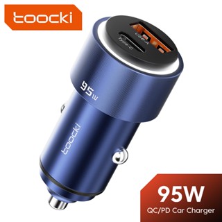 Toocki ที่ชาร์จโทรศัพท์มือถือดิจิทัล 95W Mini USB QC4.0 3.0 Type C สําหรับ Xiaomi Samsung LED หน้าจอดิจิทัล ชาร์จเร็ว สําหรับรถยนต์