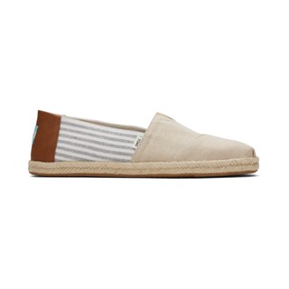 TOMS รองเท้าลำลองผู้ชาย สลิปออน รุ่น Alpargata Rope Desert Tan Chambray/Stripes​ (C) รองเท้าลิขสิทธิ์แท้