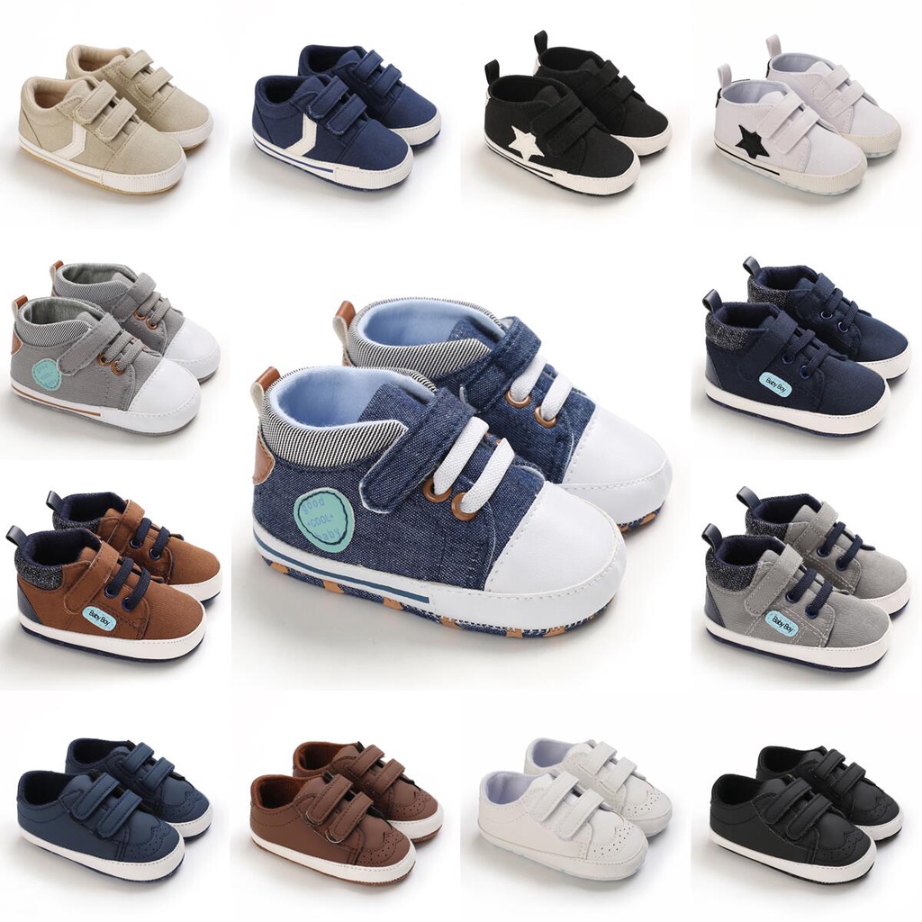 รองเท้าเด็กวัยหัดเดินเด็กชายและเด็กหญิงรองเท้าผ้าใบรองเท้าเด็กแรกเกิดผ้าฝ้าย พื้นรองเท้า ทนทานรองเท้าเด็กวัยหัดเดินสบายๆเหมาะสําหรับเ