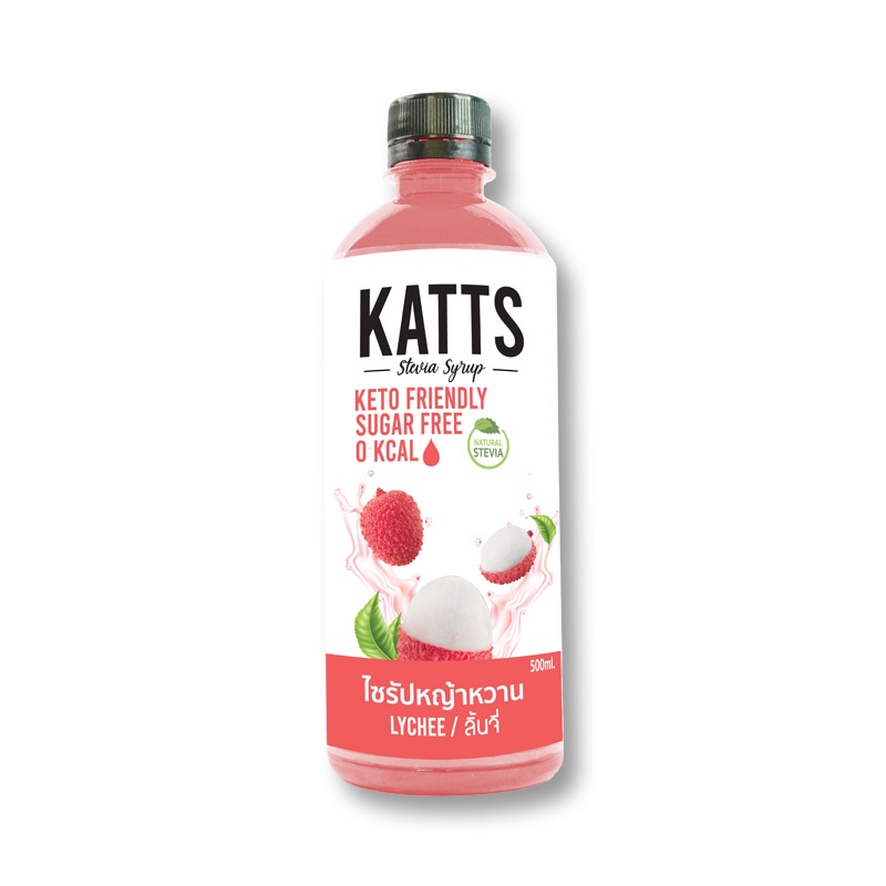 แคทส์ ไซรัปหญ้าหวานลิ้นจี่ 500 มล.Katts Stevia Syrup Lychee 500 ml