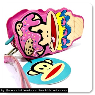 กกระเป๋าทรงไอศครีม Paul Frank: สีชมพูสดใส น่ารัก มาพร้อมกับสายคล้องมือ จาก Paul Frank (สินค้าใหม่ ป้ายห้อย ของแท้คะ)