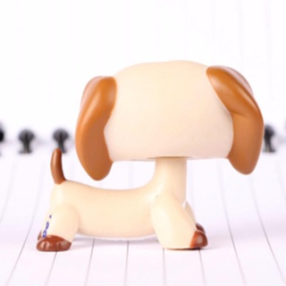 ใหม่ ฟิกเกอร์ LPS Pet Collection LPS #1491 Dachshund Dog Puppy White Tan Cream ของเล่นสําหรับเด็ก ADZM