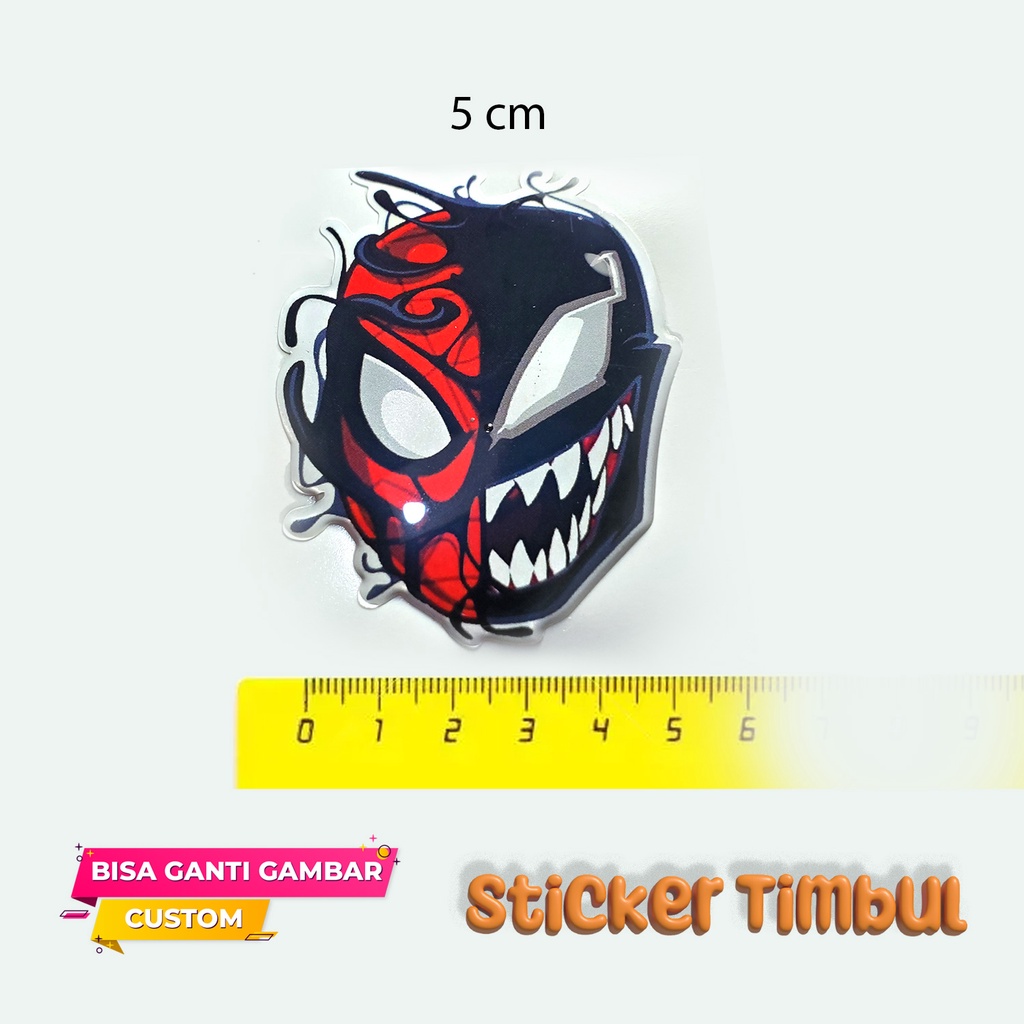 สติ๊กเกอร์ลายนูน Marvel Venom 5 ซม. สามารถปรับแต่งได้ด้วยสติ๊กเกอร์คุณภาพ