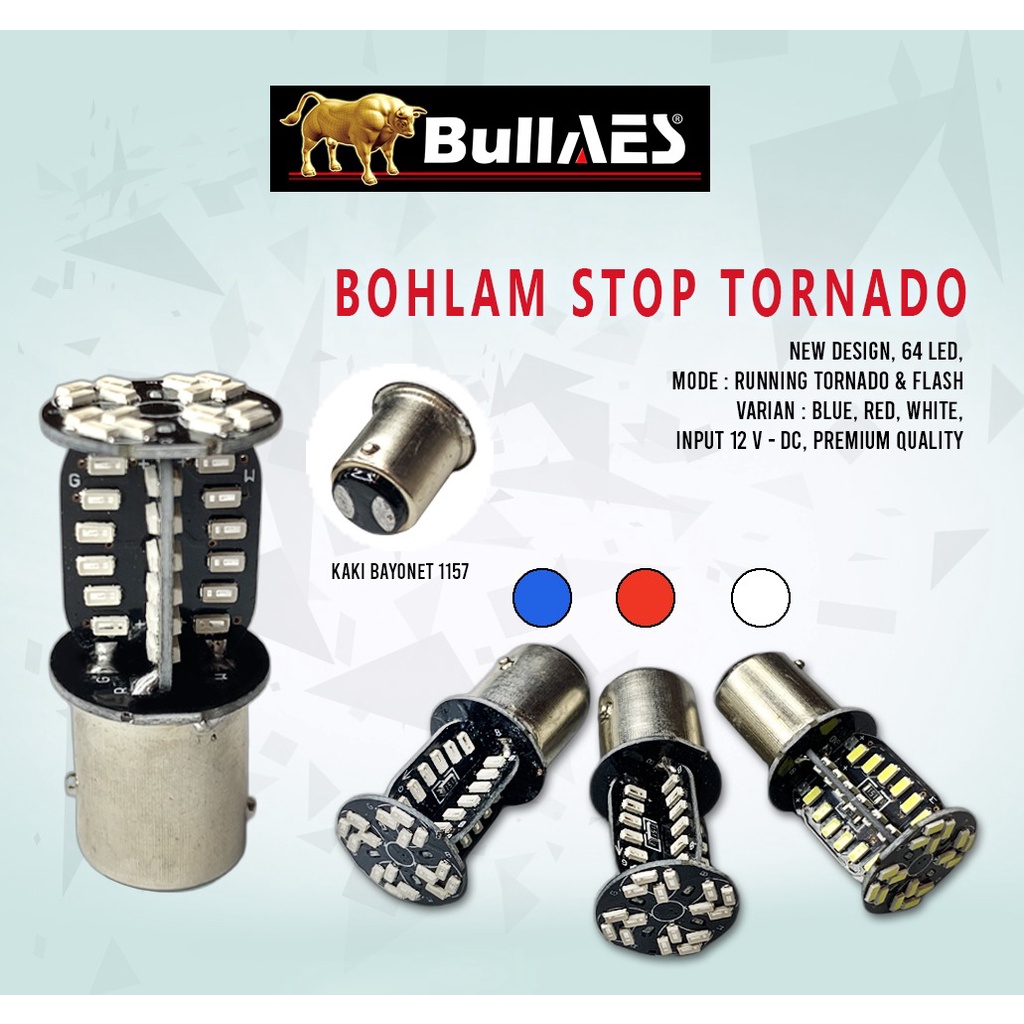 หยุดหลอดไฟ 1157 Running 64 LED Tornado