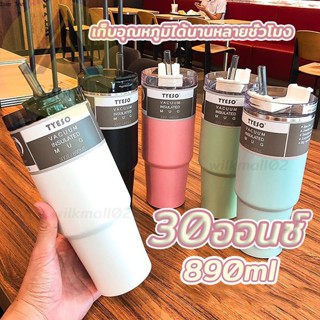 🔥พร้อมส่ง🔥แก้วเก็บความเย็น ขนาด 30oz แก้วกาแฟร้อน yeti รับประกันไอน้ำไม่เกาะแก้ว สแตนเลสแท้ เก็บอุณหภูมิ BZ66-76