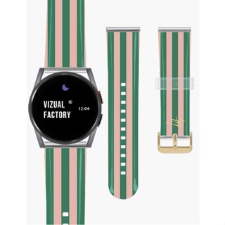 Vizual Factory / pattern band strap (17 types) for Galaxy Watch watch 1 2 3 4 5 classic pro active 20mm yellow red pink stripe clear letter cute character korea