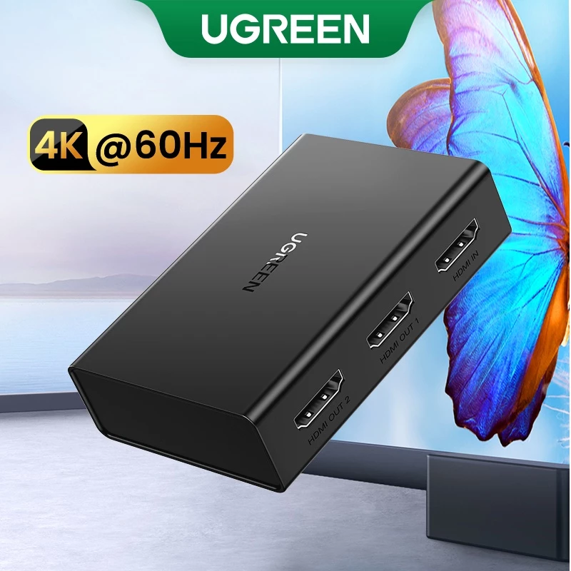 UGREEN HDMI Splitter 4K60Hz สวิทช์ 1 ใน 2 Out HDMI 2.0 อะแดปเตอร์ HDMI Switcher สําหรับ PS4/Xbox 360/Switch/Macbook/TV