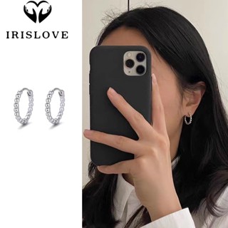 Irislove ต่างหูห่วงวงกลมกลวง ทรงเรขาคณิต ประดับลูกปัด เครื่องประดับ สําหรับผู้หญิง ผู้ชาย ทุกวัน