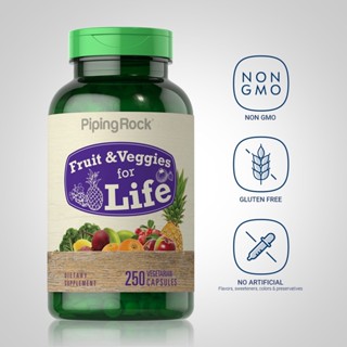 Piping Rock Fruit &amp; Veggies for Life (250แคปซูล) ผักและผลไม้รวม 32 ชนิด