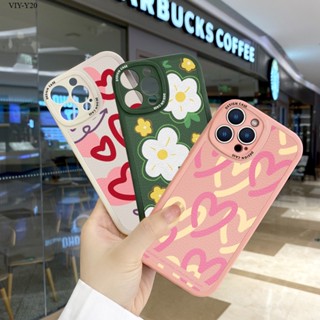 VIVO Y20 Y20i Y20S G Y12S Y12A Y17 Y15 Y15S Y15A Y01 Y12 Y3 Y19 Y50 Y30 Y30I Y85 Y66 Y65 2021 เคสวีโว่ สำหรับ Case Flowers Love Heart เคส เคสโทรศัพท์ เคสมือถือ  Protective Shell Shockproof Casing Silicone Leather Full Back Cover Soft Cases