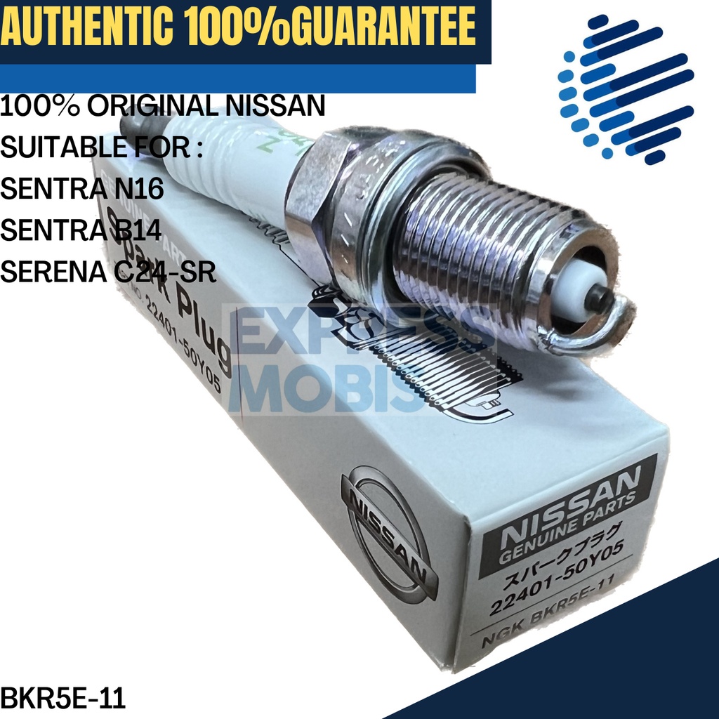 NISSAN SPARK PLUG 22401-50Y05 ( BKR5E-11 ) SENTRA N16 SENTRA B14 SERENA C24 SR (ราคาต่อ 1 ชิ้น)