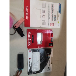 Flash Drive Kingston 64GB SanDisk 32GH  SanDisk dual  drive go usb type 64GB