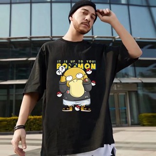 Oversized tshirt Korean Fashion Oversized Shirt retro Couple pokemon Duck printing Short-Sleeved T-Shirt Plus Size_07