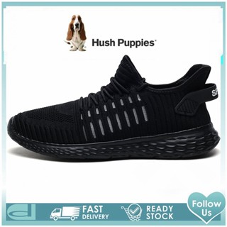 Hush Puppies รองเท้าผ้าใบลําลอง ส้นแบน สีขาว เหมาะกับการเล่นกีฬา สําหรับผู้ชาย ไซซ์ EU 45 46 47