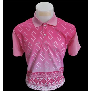 เสื้อโปโลผ้ายืดแขนสั้น ลายขอ ผ้า TK ฟอกนุ่ม