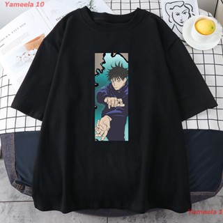 Yameela 10 New Yuji Itadori Jujutsu Kaisen เสื้อยืดคอกลมแขนสั้นเนื้อผ้าฝ้ายแฟชั่นทรงหลวมสไตล์ฮาราจูกุสําหรับผู้ชาย _02