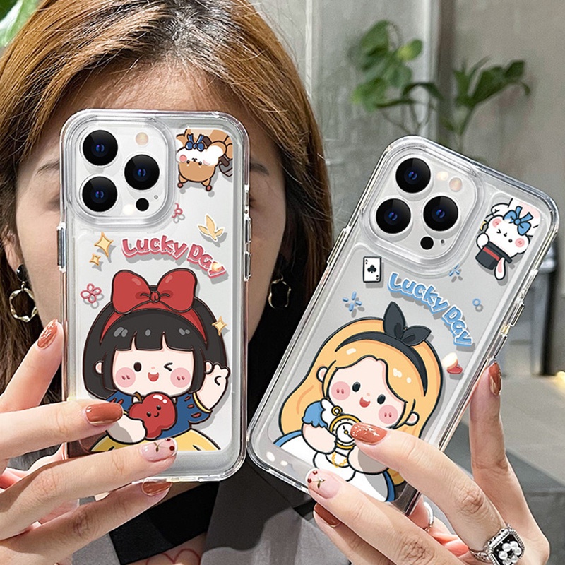 เคสโทรศัพท์มือถือ ซิลิโคนนุ่ม TPU ใส กันกระแทก ลายเด็กผู้หญิงน่ารัก สีดํา สําหรับ IPhone 14 11 13 12 Pro XS Max X XR 7 8 6S Plus