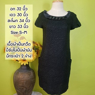 ล้างสต๊อกK38 เดรสมือสองสีดำล้วน SizeS-M