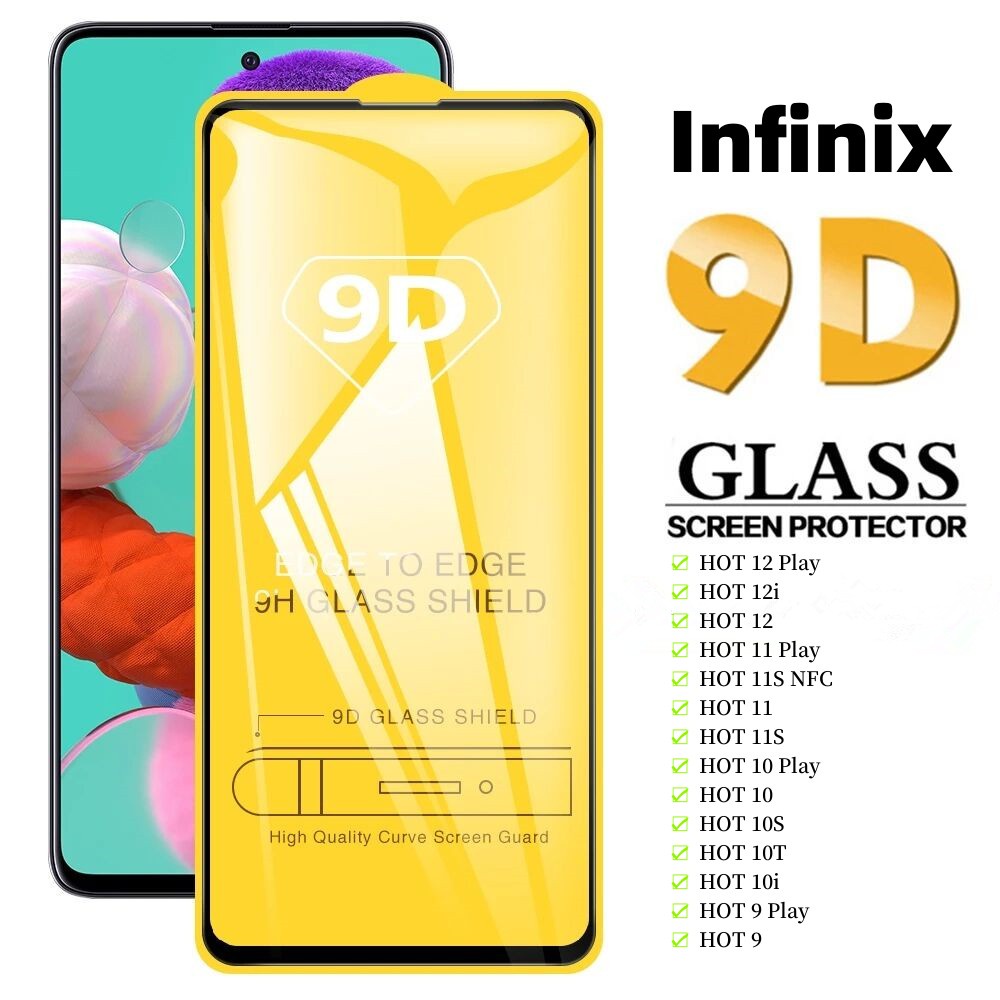 9dกระจกนิรภัยสําหรับinfinix hot 50 40 Pro 50i 40i 30i 30 Play NFCป้องกันหน้าจอInfinix hot 12 Play NFC 12 12i 11S 11 10T 10i 9 ฝาครอบแก้ว