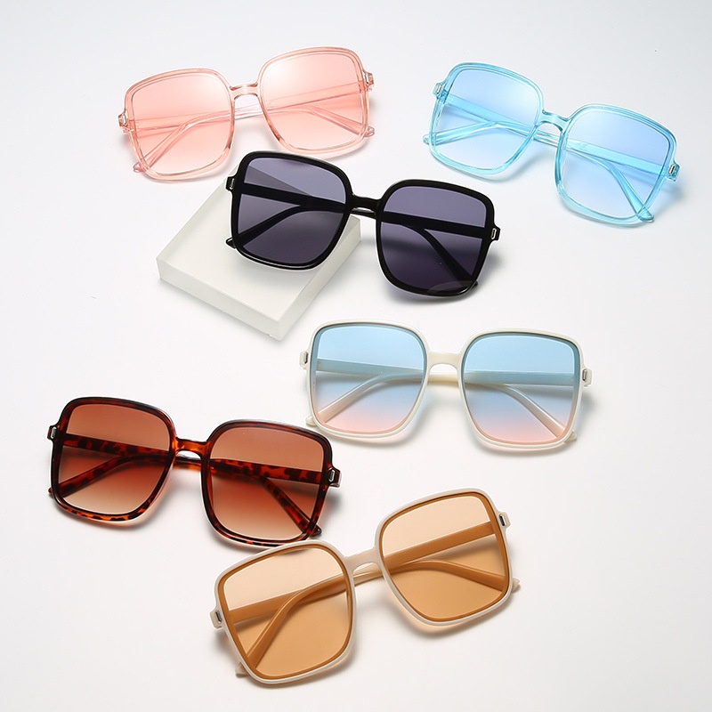 Oyki UV400 แว่นตากันแดด ผู้หญิง สีชมพู กรอบใหญ่ แว่นตากันแดด เทรนด์โปร่งใส แว่นตากันแดด ไล่โทนสี แว่นตาตกแต่ง