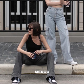 MERGO JEANS กางเกงยีนส์ คาร์โก้ #9688