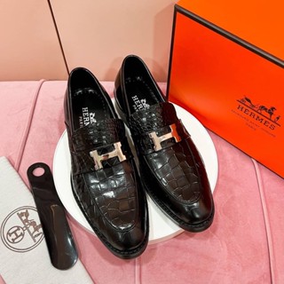 รองเท้าผู้ชายแบรนด์เนม New Arrivals  Hermes Loafers พร้อมส่ง