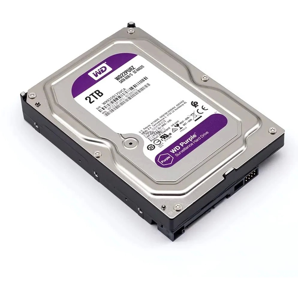 2TB HDD (ฮาร์ดดิสก์กล้องวงจรปิด) WD PURPLE 5400RPM SATA3 (WD22PURZ) รับประกัน 3 - Y