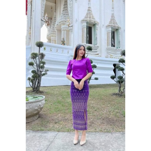 เสื้อ​ไห​มลาว​อัด​กาว​สีม่วง รูปที่ 5