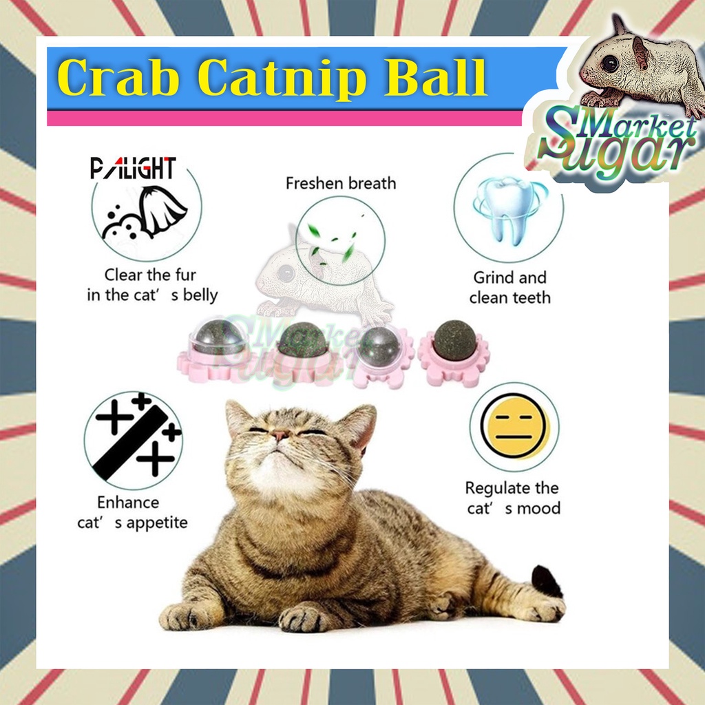 CATNIP BALL ROTATING ของเล่นแมว Catnip BALL Stick Crab Snail - ของเล่นแมว