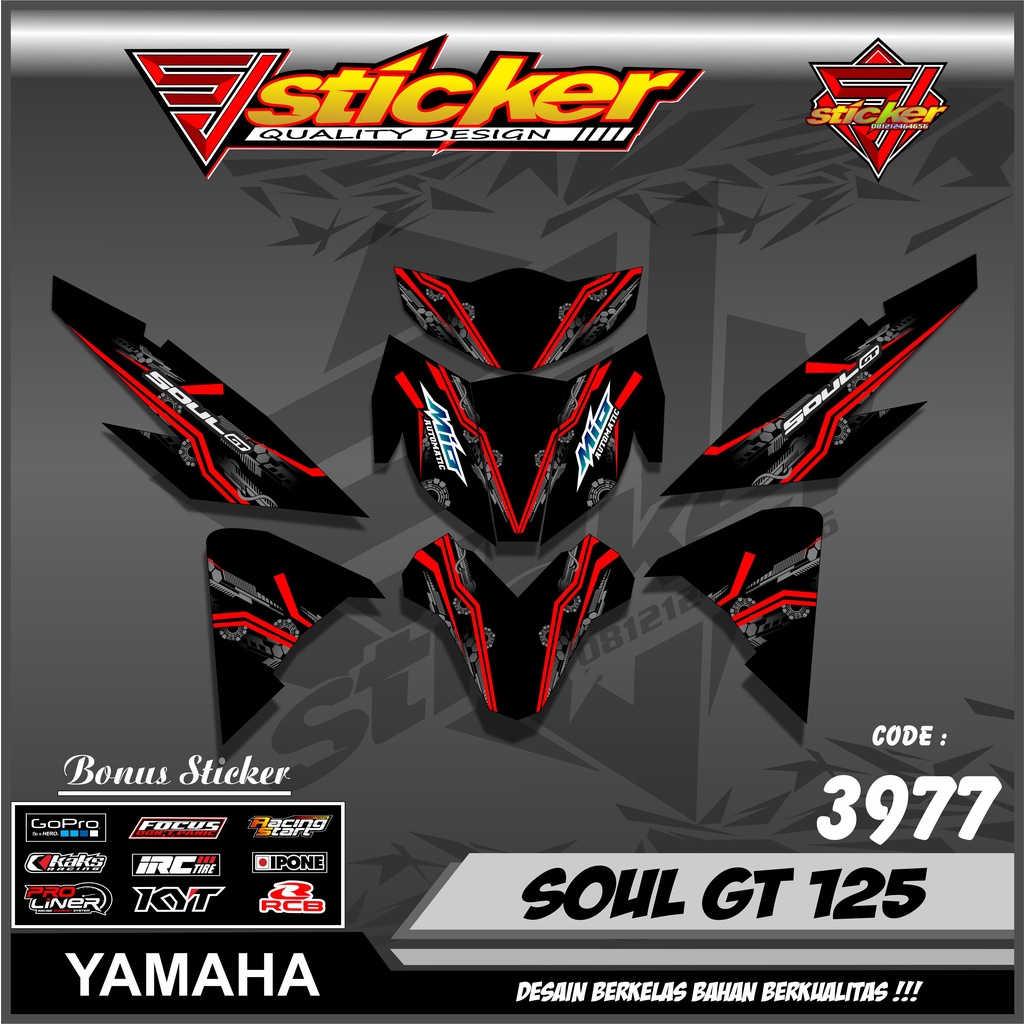 3977 สติ๊กเกอร์ DECAL YAMAHA MIO SOUL GT 125 DESIGN RACING TECHNOLOGY