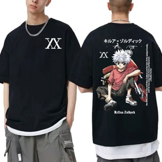 White T-Shirt Men Anime Cartoon Hunter X Tshirt Summer Fashion Hip Hop Street Tops Killua Zoldy_02