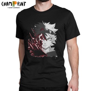 Funny Black Clover Asta T-Shirts Men Crewneck 100% Cotton T Shirt Manga Anime Grimoire Short Sleeve Tees Party Clot_01