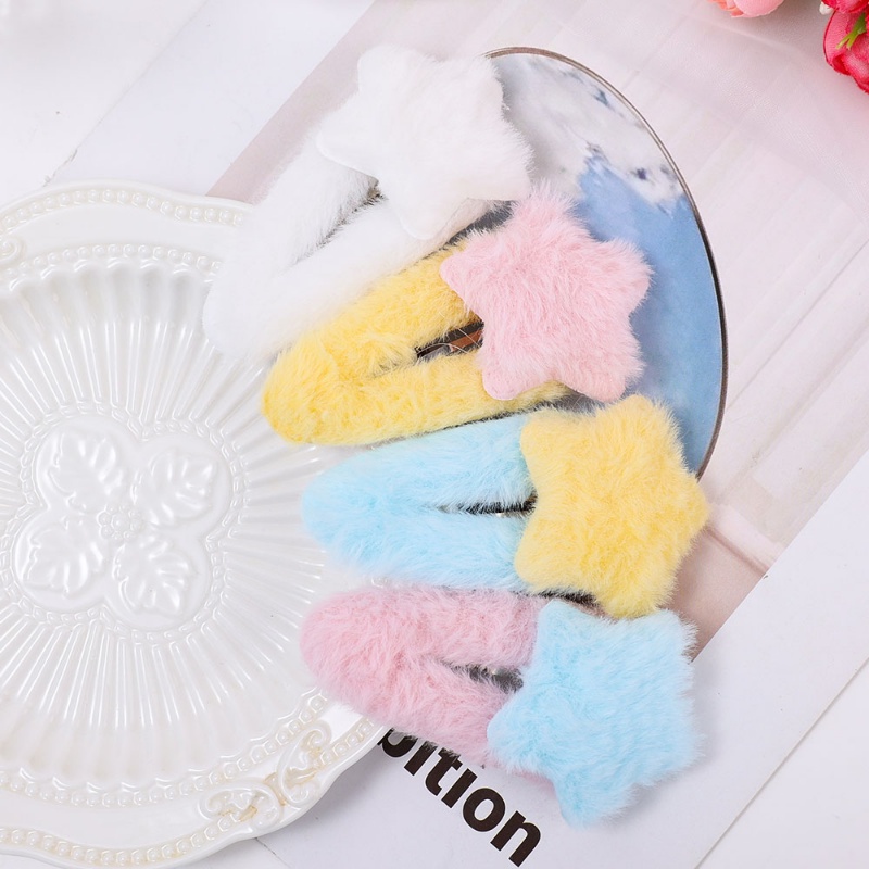 กิ๊บติดผม ผ้ากํามะหยี่ขนนิ่ม รูปดาว สีแคนดี้ สําหรับเด็กผู้หญิง นักเรียน