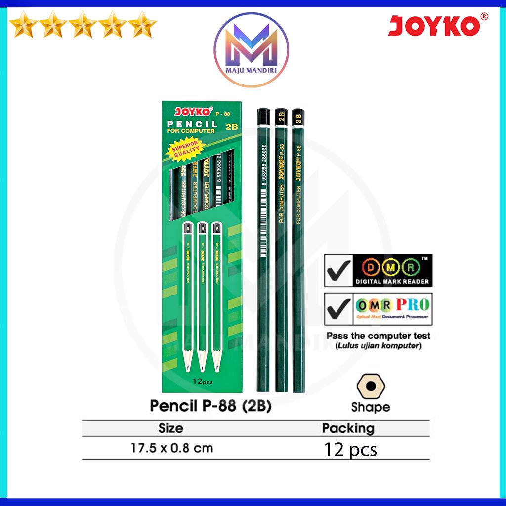 HIJAU Joyko P88 Green 2B Wooden Pencil / Wood Pencil P 88 / P-88 Pack (โหล) บรรจุ 12 ชิ้นขายส่ง