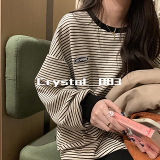 Crystal SS23 เสื้อกันหนาว เสื้อแขนยาว เสื้อกันหนาว ผู้หญิง สินค้ามาใหม่ วินเทจ Oversize เกาหลี ใส่สบายๆ ทรงหลวม สไตล์สปอร์ต PFWYP-6834#