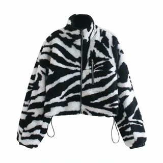 พร้อมส่ง เสื้อโค้ทขนแกะลายม้าลาย 🦓 T122