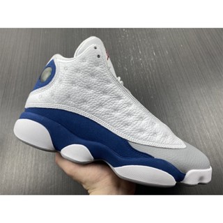 Air Jordan 13 รองเท้ากีฬา รองเท้าบาสเก็ตบอล สีขาว สีแดง สีฟ้า สีเทาอ่อน สไตล์ฝรั่งเศส